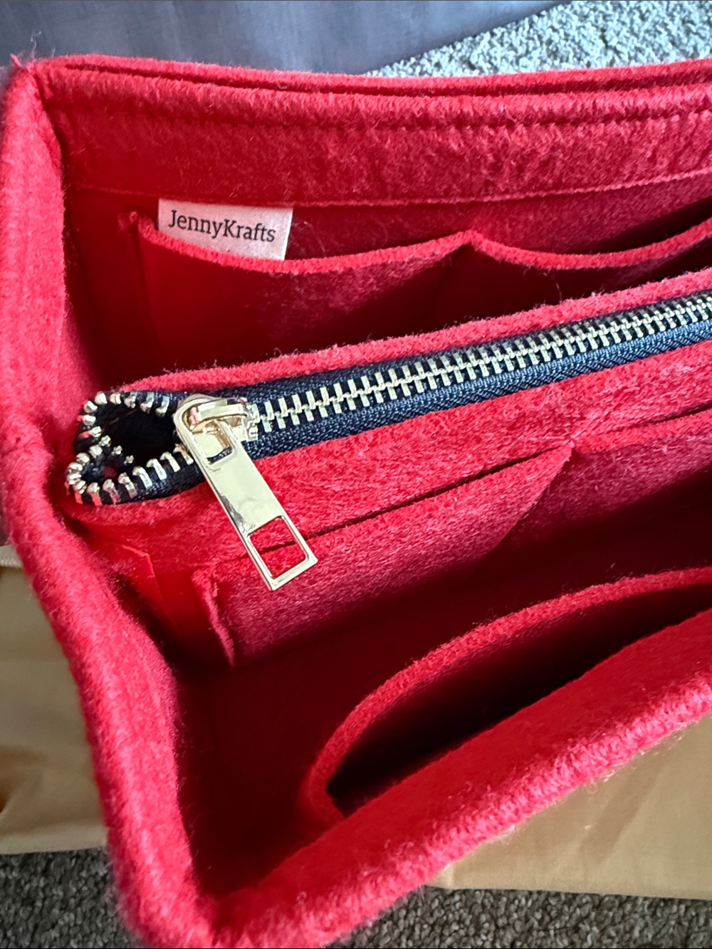 Jenny Krafts Red Felt Bag Organizer Insert